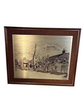 Etched Metal Wall Art King Johns Hunting Lodge John Simlett Castleham Framed 15"